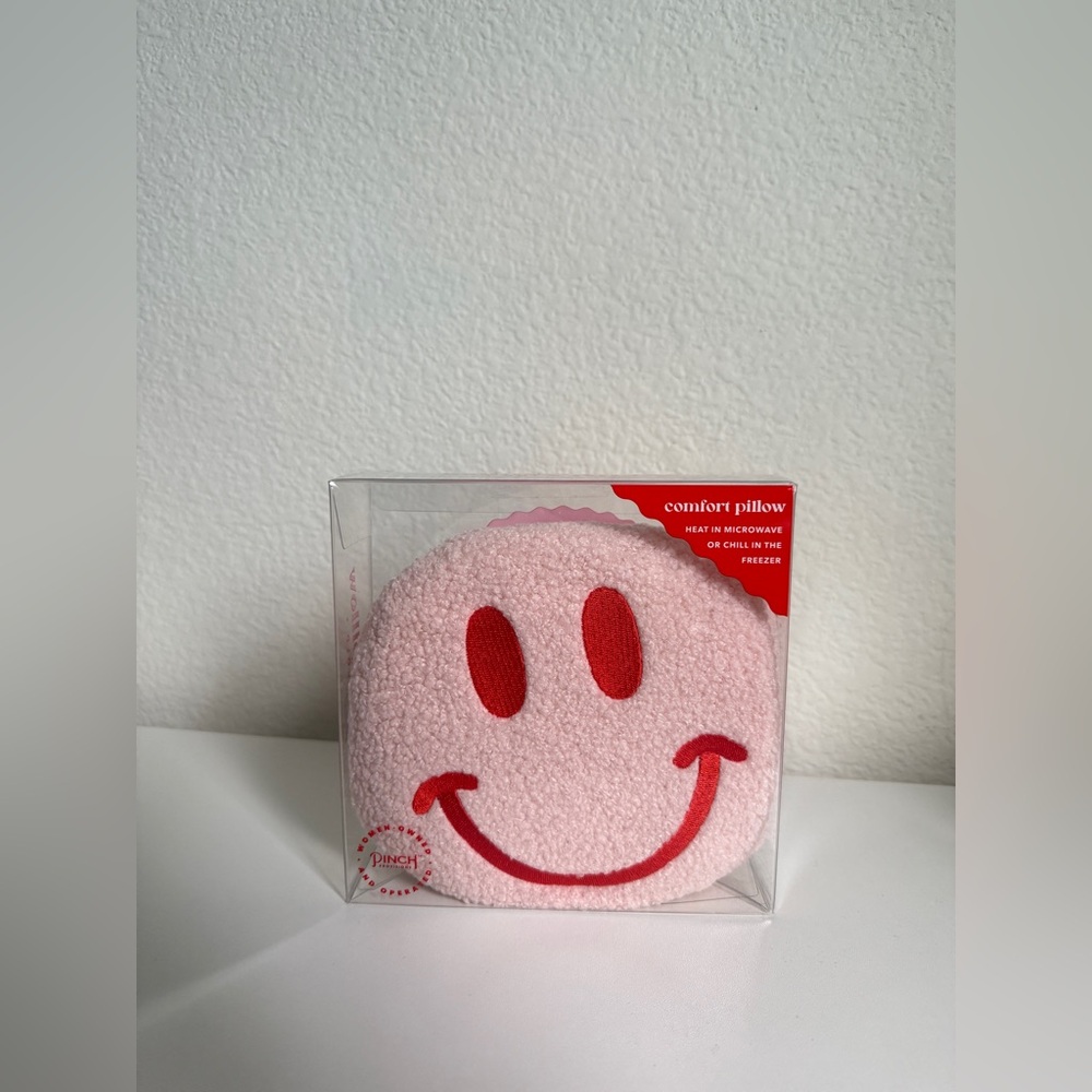 Pink Smiley Face Comfort Heat Pillow